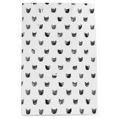 Zwart-wit Cute Cat Patroon Medium Cadeauzakje (Voorkant)