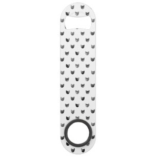 Zwart-wit Cute Cat Patroon Speed Flessenopener