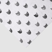 Zwart-wit Cute Cat Patroon Tissuepapier (Detail)