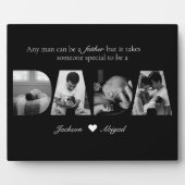 Zwart & Wit Dada 4 Fotocollage Vaderdag Fotoplaat (Voorkant)