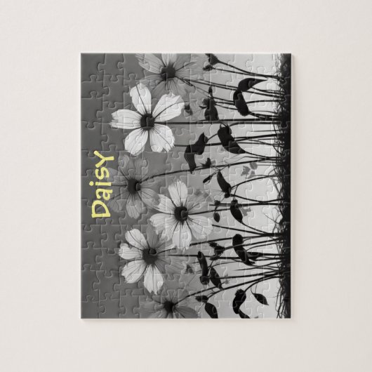 Zwart-wit Daisy Flower Dreamscape Legpuzzel (Verticaal)