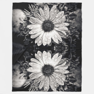 Zwart-wit Daisy Flower Fleece Deken