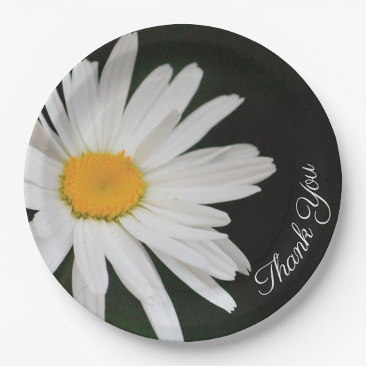 Zwart-wit Daisy Paper Bord met geel (Voorkant)