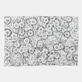 Zwart-wit Daisy Patroon Handdoek (Horizontaal)