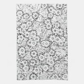 Zwart-wit Daisy Patroon Handdoek (Verticaal)