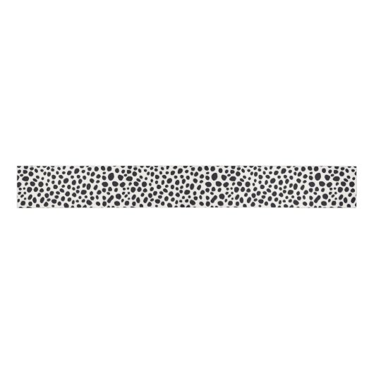 Zwart-wit Dalmatische hond Abstract patroon Grosgrain Lint (Voorkant)