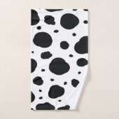 Zwart-wit Dalmatische Leuke stippen Monogram Bad Handdoek (Handdoek)