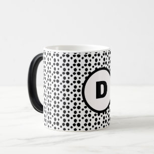 Zwart-wit Dalmatische Leuke stippen Monogram Magische Mok
