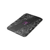 Zwart wit damascus abstract patroon Monogram Badmat (Gekanteld)