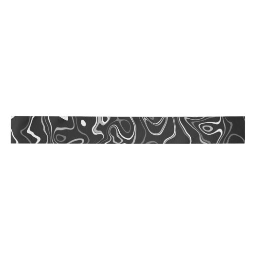 Zwart wit damascus abstract zwemt koel patroon lint (Voorkant)
