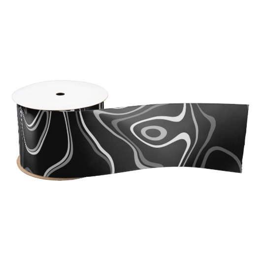 Zwart wit damascus abstract zwemt koel patroon lint (Spoel)