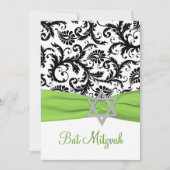 Zwart-wit Damascus met Limoen Faux-lint Kaart (Voorkant)