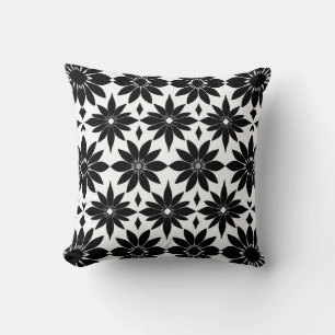 Zwart-wit Damascus patroon Kussen