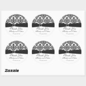 Zwart-wit Damask 3"Ronde Sticker (Vel)