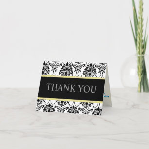 Zwart-wit Damask Bedankt Opmerking Kaarten