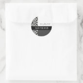 Zwart-wit Damask Bruiloft Stickers (Tas)