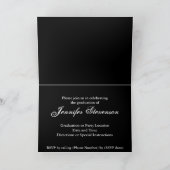 Zwart-wit Damask Chic Afstuderen aankondiging (Binnen)