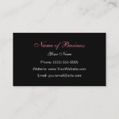 Zwart-wit Damask Chic Pink Floral Visitekaartje (Achterkant)