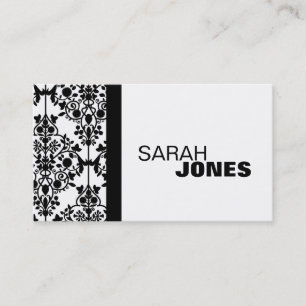Zwart-wit Damask Elegant Visitekaartje