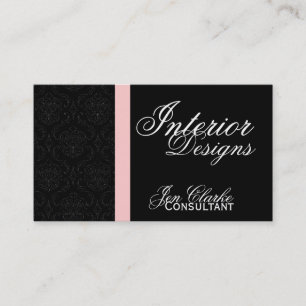 Zwart-wit Damask Elegant Visitekaartje