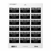 Zwart-wit Damask Etiket (Full Sheet)