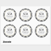 Zwart-wit Damask Favor Stickers (Vel)