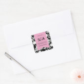 Zwart-wit Damask Favor Stickers (Envelop)