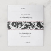 Zwart-wit Damask Millennial Pink Wedding (Buitenkant ongevouwen)