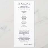 Zwart-wit Damask Monogram Wedding Programma (Achterkant)