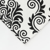 Zwart-wit Damask Patroon {kies uw kleur} Fleece Deken (Hoek)