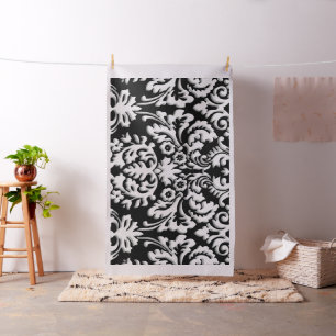 Zwart-wit Damask-patroon Stof