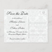 Zwart-wit Damask Save the Date Briefkaart (Achterkant)