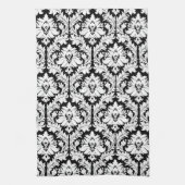 Zwart-wit Damask Theedoek (Verticaal)