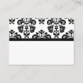 Zwart-wit Damask Wedding Receptie Kaarten (Achterkant)