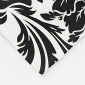 Zwart-wit Damasks & Stripes Monogram Fleece Deken (Hoek)