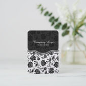 Zwart-wit Damasmaskerpatroon Gepersonaliseerd Visitekaartje (Staand voorkant)