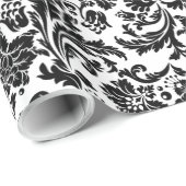 Zwart-wit  Damaspatroon Cadeaupapier (Rol Hoek)