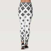 Zwart-wit DamasPatroon Leggings (Achterkant)