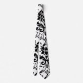 Zwart-wit DamasPatroon Stropdas (Achterkant)