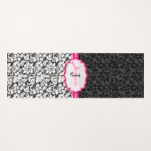 Zwart-wit Damaspatroon Yogamat (Voorkant (horizontaal))