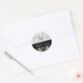 Zwart Wit Damast bruiloft gunst dank u Sticker (Envelop)