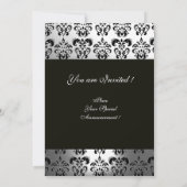 ZWART-WIT DAMAST FOTOTEMPLATE KAART (Achterkant)