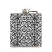 Zwart wit damast kant brokaat heupfles (Achterkant)