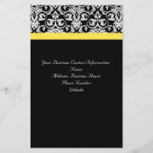 Zwart/wit damast met levendig geel flyer (Achterkant)
