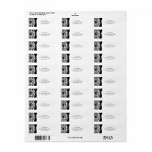 Zwart Wit Damast Ruby Edelsteen Adres Etiket (Full Sheet)