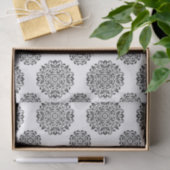 Zwart Wit Damast Scroll Kleine Bedrijven Verpakkin Tissuepapier (Geschenk)