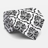 Zwart-wit damastpatroon stropdas (Opgerold)