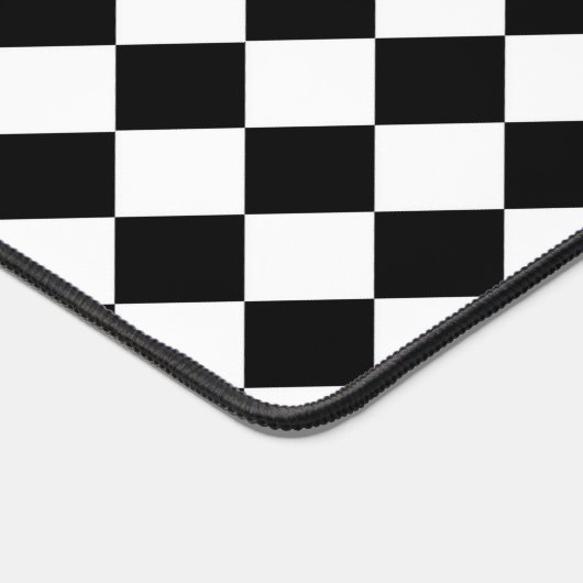 Zwart-wit dambord geruit vlag ontwerp bureaumat (Hoek)
