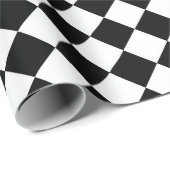 Zwart-wit dambord geruit vlag ontwerp cadeaupapier (Rol Hoek)