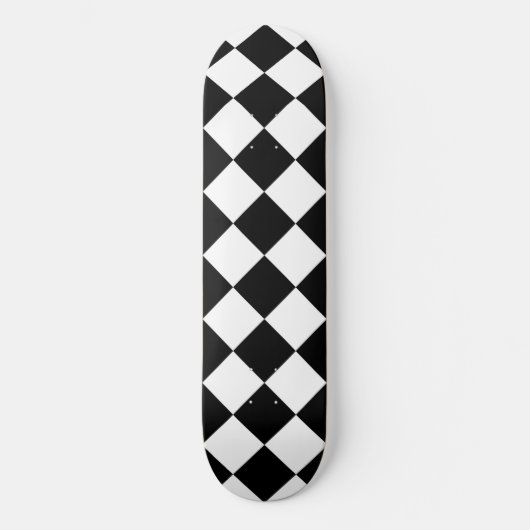 Zwart-wit dambord geruit vlag ontwerp skateboard (Voorkant)